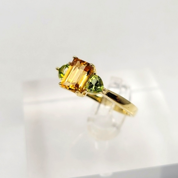 14k Filled Citrine & Peridot Ring - Picture 3 of 12